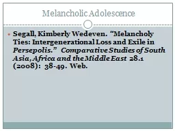 Melancholic Adolescence