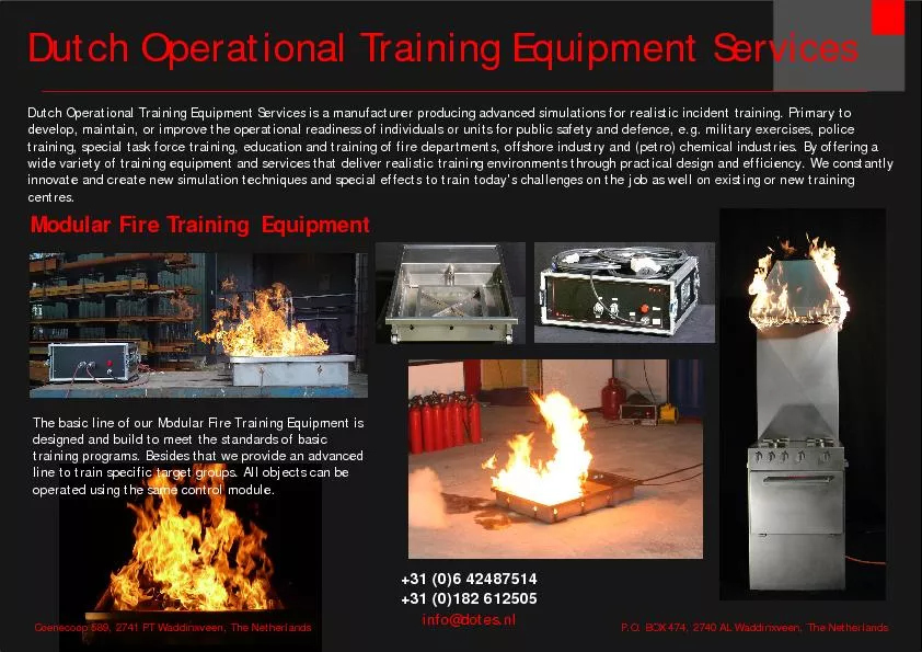 Dutch Operational Training Equipment Services