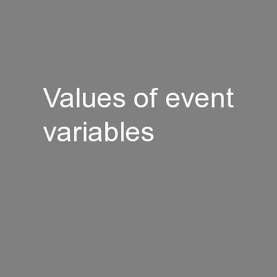 Values of Event Variables