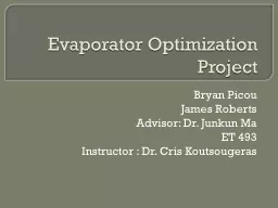Evaporator Optimization Project