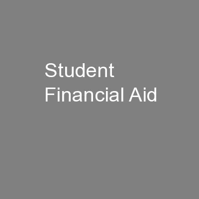 Student Financial Aid