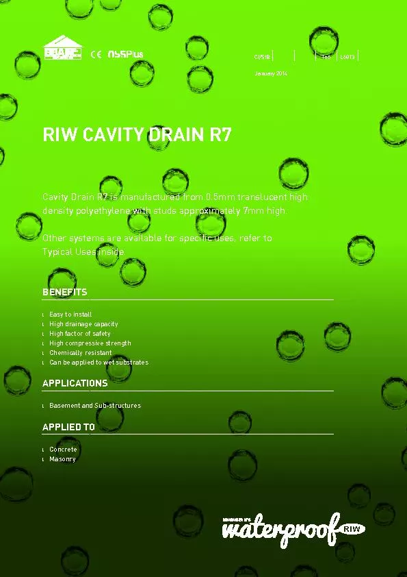 RIW CAVITY DRAIN R7