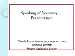 Speaking of Recovery….