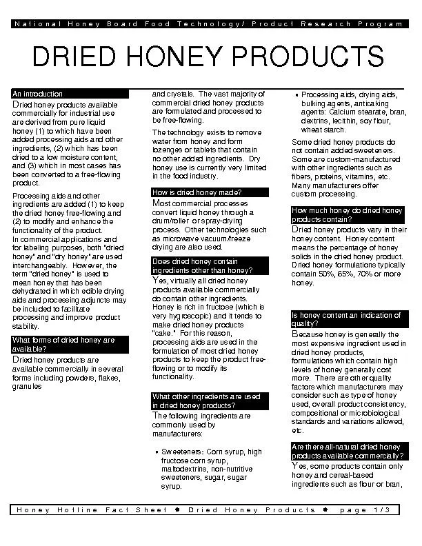 HoneyHotlineFactSheet