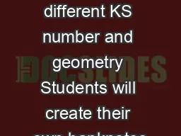 Note ably different KS number and geometry Students will create their own banknotes