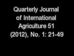 Quarterly Journal of International Agriculture 51 (2012), No. 1: 21-49