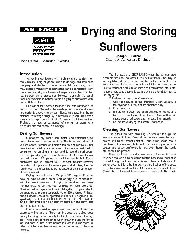 Drying and StoringCooperative Extension ServiceIntroductionHarvesting