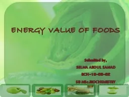 ENERGY  VALUE  OF  FOODS