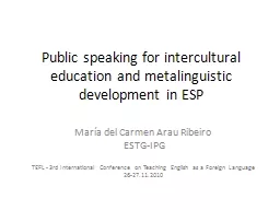 Public speaking for intercultural education and