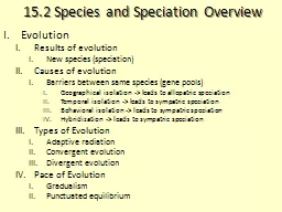 15.2 Species and Speciation Overview