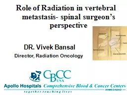 Role of Radiation in vertebral metastasis- spinal surgeon