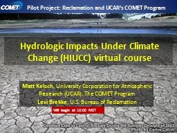 Hydrologic Impacts Under Climate Change (HIUCC) virtual cou