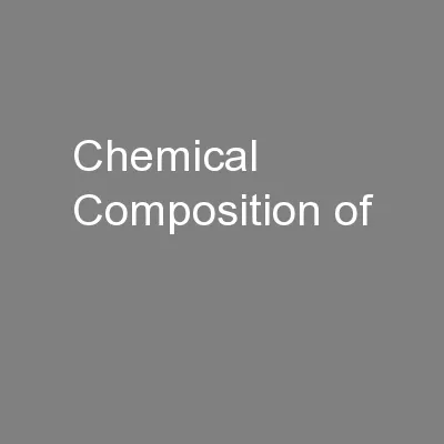 Chemical Composition of