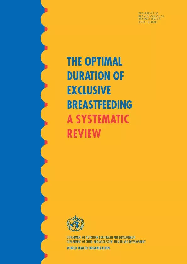 THE OPTIMAL DURATION OF EXCLUSIVE BREASTFEEDING