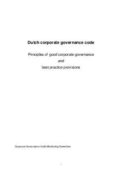 1    Dutch corporate governance code  Principles of good corporate gov