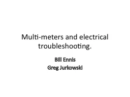 Multi-meters and electrical troubleshooting.