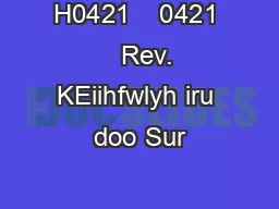 H0421    0421    Rev. KEiihfwlyh iru doo Sur�r hohfwulf vwr