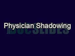Physician Shadowing