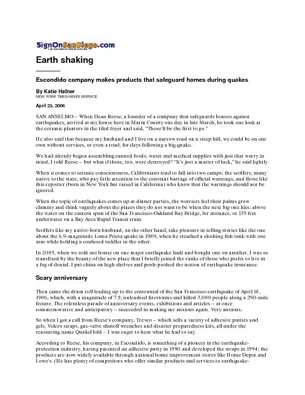 Earth shaking