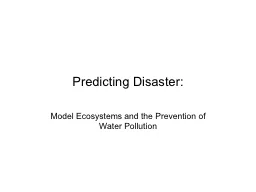 Predicting Disaster: