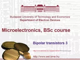 Microelectronics, BSc course