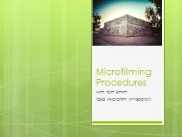 Microfilming Procedures