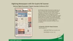 Digitizing Newspapers with the Quartz A0 Scanner
