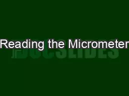 Reading the Micrometer
