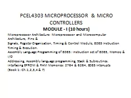 PCEL4303 MICROPROCESSOR & MICRO CONTROLLERS