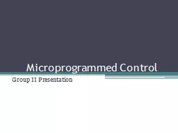 Microprogrammed Control