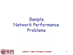 Networks: Sample Performance Problems