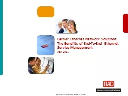 Carrier Ethernet Network Solutions: