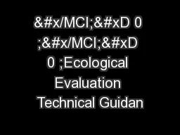 &#x/MCI; 0 ;&#x/MCI; 0 ;Ecological Evaluation Technical Guidan