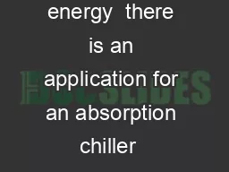 Application opportunities for absorption chillers  Where there is waste energy  there
