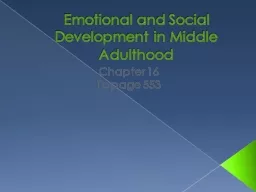Emotional and Social Development in Middle Adulthood