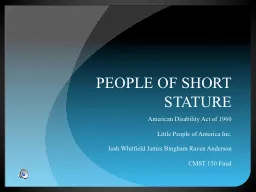PEOPLE OF SHORT STATURE