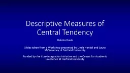 Descriptive Measures of Central Tendency