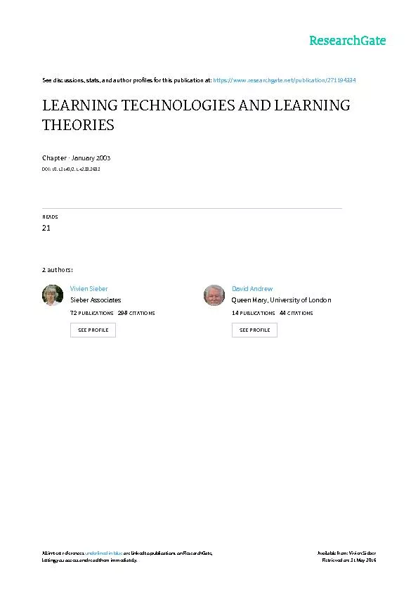 1 &#x/MCI; 0 ;&#x/MCI; 0 ;LEARNING TECHNOLOGIES AND LEARNING T