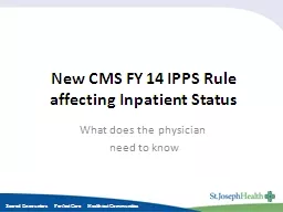 New CMS FY 14 IPPS Rule