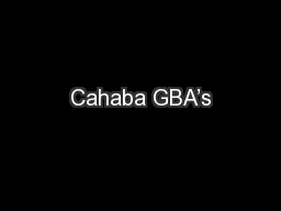 Cahaba GBA’s