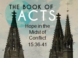 Hope in the Midst of Conflict