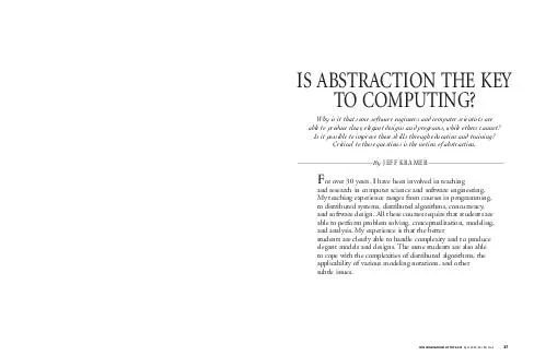IS ABSTRACTION THE KEY TO COMPUTING Why is it that some software engineers and computer