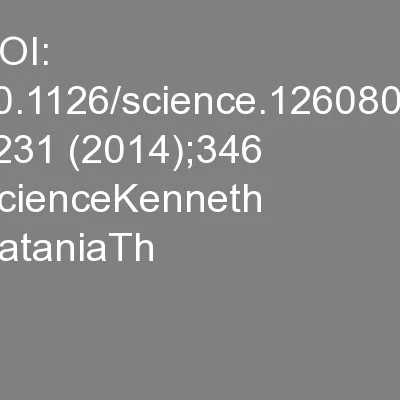 DOI: 10.1126/science.1260807, 1231 (2014);346 ScienceKenneth CataniaTh