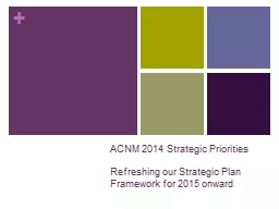 ACNM 2014 Strategic Priorities
