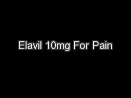 Elavil 10mg For Pain