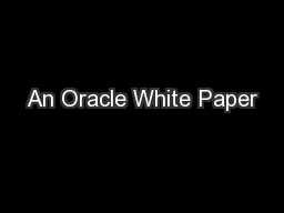An Oracle White Paper