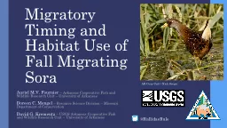 Migratory Timing and Habitat Use of Fall Migrating