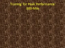 Training for Peak Performance: