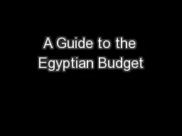 A Guide to the Egyptian Budget