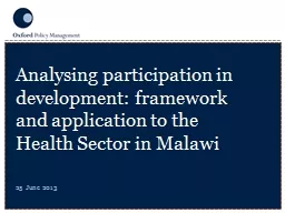Analysing participation in development: framework and appli